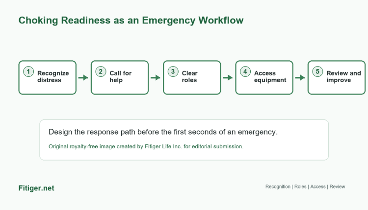 Emergency workflow map for choking readiness planning